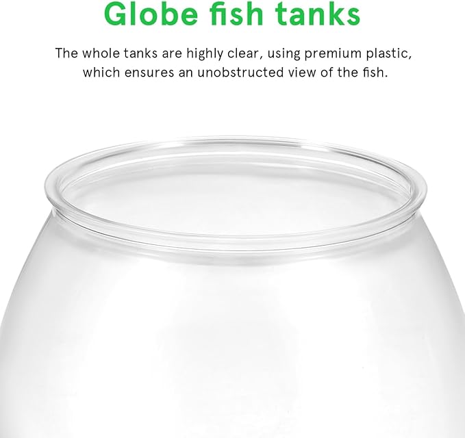 2pcs Clear Plastic Fish Bowl Tanks Round Fish Tanks for Goldfish Decorative Vases for Centerpieces Compact Desktop Aquarium for Hydroponics and Floral Arrangements