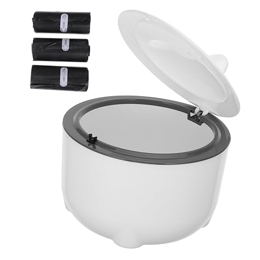 VANZACK 1set Sealed Cat Litter Disposal Bin Includes Replacement Bags Compact Trash Can for Pet Waste Stylish Design for Room Easy Litter Disposal