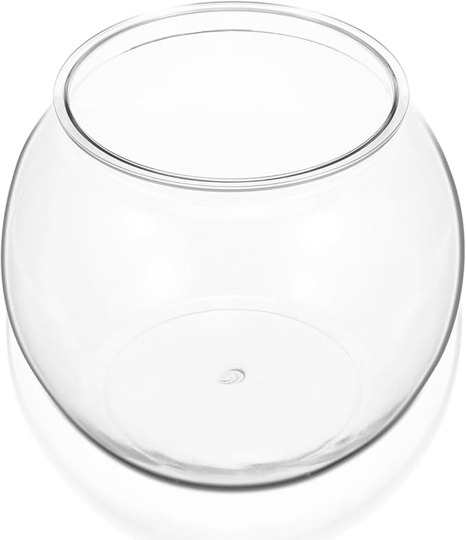 Mipcase 1.5 Gallon Clear Plastic Fish Bowl Round Desktop Aquarium Tank for Home Office Decor Small Ornamental Fishbowl