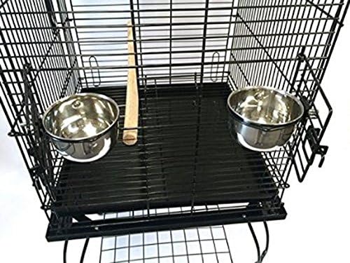 Large Open/Close Dome Play Top Style Parrot Bird Cage with 5/8-Inch Bar Spacing for Green Cheek Conures Lovebirds Budgies Canary Finch Parrotlet Portable Parrot Cage Removable Rolling Stand