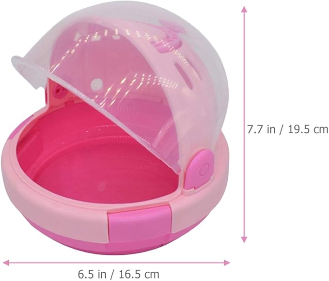 Portable Pet Birds Carrier Cage with Pink Plush Nest Small Parrot Travel Cage for Budgerigar and Young Birds for Warmth and Safety