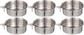 Yardwe Parrot Feeding Cups, 6pcs Stainless Steel Bird Feeder with Clamp, Bird Cage Accessory Food Dish for Cockatiel Conure Budgies Parakeet Parrot Macaw Small Animal Chinchilla
