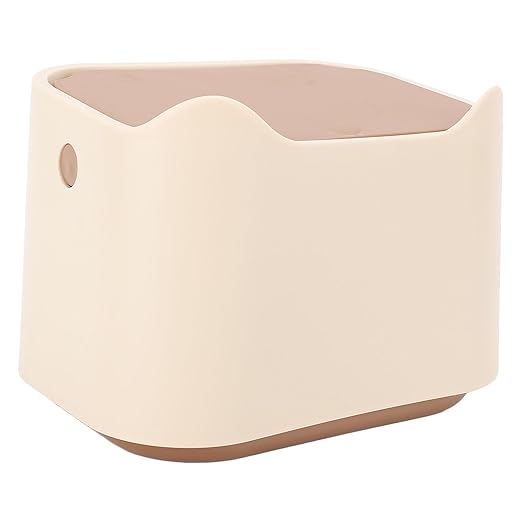 Pssopp Multipurpose Mini Cat Waste Trash Can, Compact and Space Saving Design Reduce Odor Enclosed Design Cat Litter Trash Can for Cat Garbage Storage