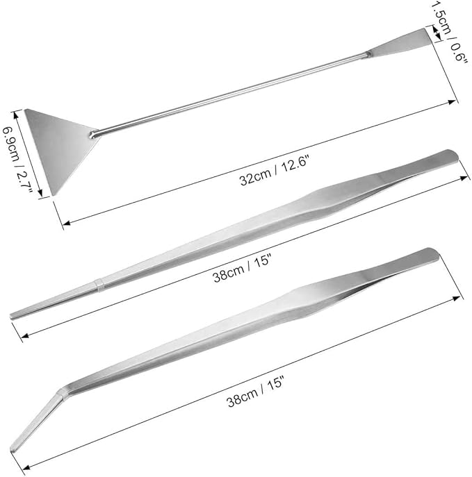 Aquarium Tank Aquatic Plant Tools Sets, 15 Inch Stainless Steel 3 Pack Aquatic Plants Tool, for Fish Starter Kits & Aquariums Tank