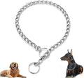 Chain Choke Collar for Dogs, Metal Slip Link Training Heavy Duty Dog Collar Martingale Puppy Collars for XXS XS Small Medium Large Big XL Breed Dogs (Silver, S(Neck Max 16inch) D2.5mm)