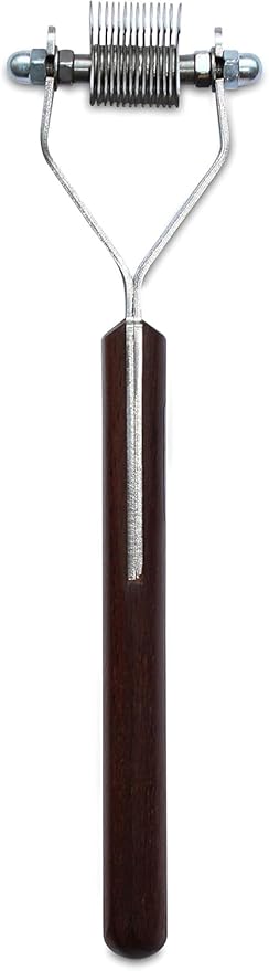 Mars Coat King Mini Dematting Undercoat Grooming Rake Stripper Tool and Detailing Body Work for Dogs and Cats, Stainless Steel with Wooden Handle, Made in Germany, 14-Blade Extra Fine