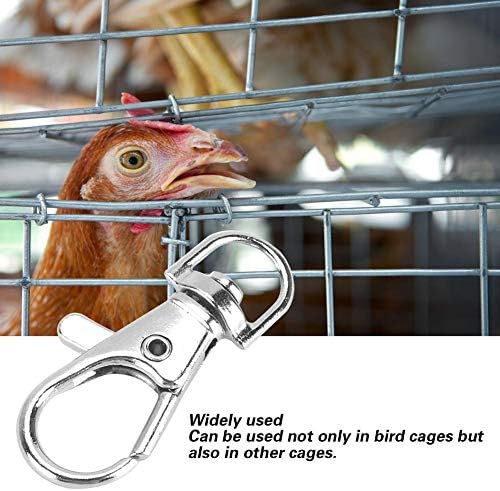 12 Pcs Pet Birds Foot Rings Cage Door Buckle Lock Claw Snap Hook Iron Anti-Escape Accessory for Pet Birds Small Animals