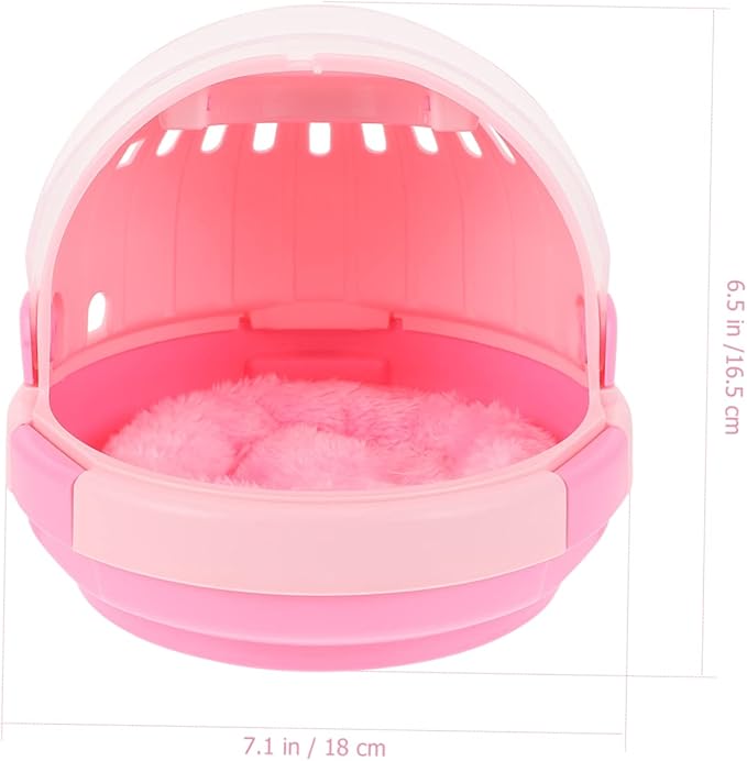 Mikikit Pink Bird Carrier Cage Nest Warmer for Birds Travel-Friendly Portable Cage