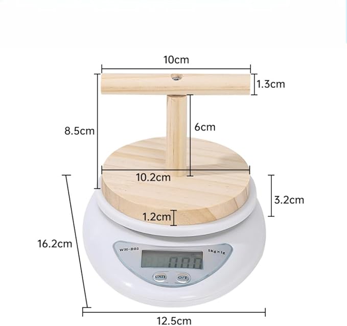 OMEM Accurate & Durable Parrot Special Scale Bird High Accuracy Scale with Wood Platform, Ideal for Monitoring Birds' Health