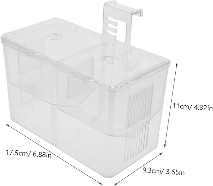 Generic Fish Breeding Box with Hook Mount Incubator and Tank Divider for Aquarium Prevents Fish Easy to Install and Shrimp Hatchery
