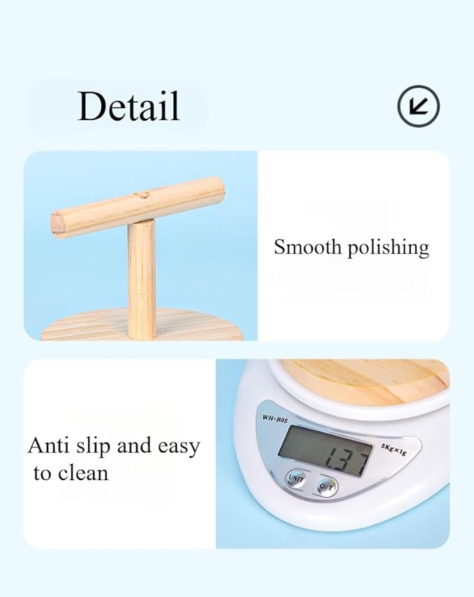 OMEM Accurate & Durable Parrot Special Scale Bird High Accuracy Scale with Wood Platform, Ideal for Monitoring Birds' Health