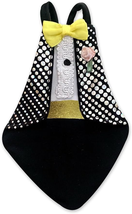 Bev's Bird Boutique Regular Flyper Adjustable Bird Diaper | Reusable, Washable Cloth | Comfort Fit for Parrot, Cockatiels, & Other Small Birds | Fashionable Avian Accessories, Retro Tux, Size 9