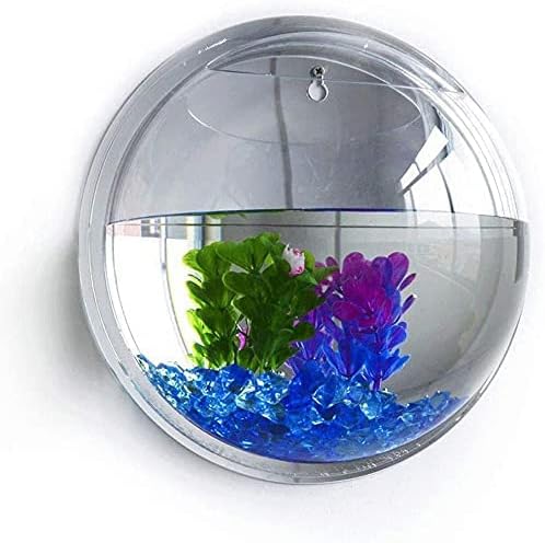 Toyfun 2Pcs Wall Hanging Fish Tank Wall Mounted Transparent Acrylic Fish Bowl Bubble Aquarium Bowl Fish Tank Aquarium for Home Decor
