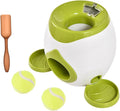 Interactive Dog Fetch Toy with Tennis Ball Launcher, Automatic Treat Dispenser, Green and White (Green)
