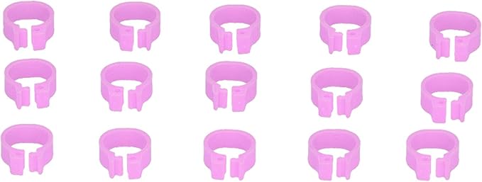 Fydun 100PCS S Leg Rings, 8mm Pigeons Identification Poultry Plastic Bird Foot Clip Pool Vacuum Hoses Bands No Words SuppliesOrange Health Supplies Band for Identify Orange (Pink)