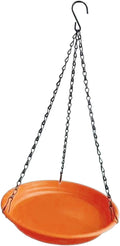 Hanging Bird Feeder and Waterer Tray Water Feeding Bowl Garden Decor with Chains Sturdy Birds Water Station for Backyard Yard, Brown Red
