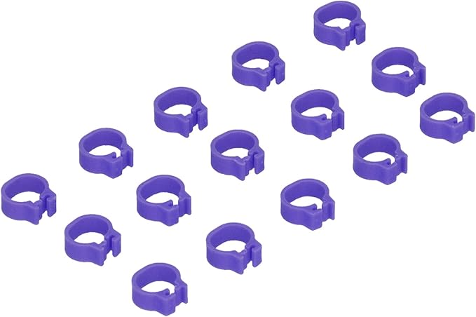 Fydun 100PCS S Leg Rings, 8mm Pigeons Identification Poultry Plastic Bird Foot Clip Pool Vacuum Hoses Bands No Words SuppliesOrange Health Supplies Band for Identify Orange (Purple)
