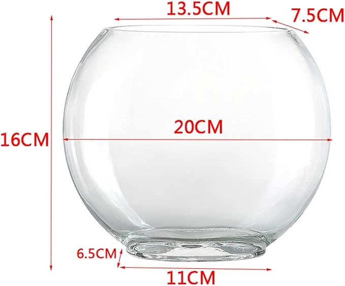 Aquariums Fish Bowl Creative Oval Glass Small Goldfish Fish Tank Home Desktop Decoration Transparent Glass Fish Tank Fish Tanks(Small)