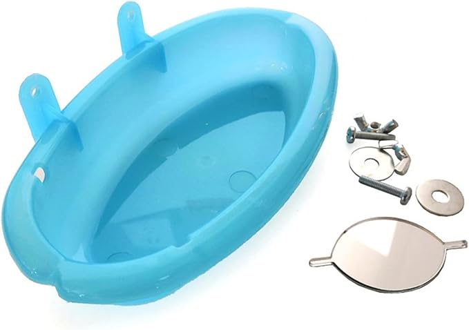 Bird Bathtub with Mirror Portable Bird Bath Bird Bathroom for Pet Parrots Bathing Tub Bath Box Bird Shower Bathtub Bird Cage Accessories (with Single Mirror)