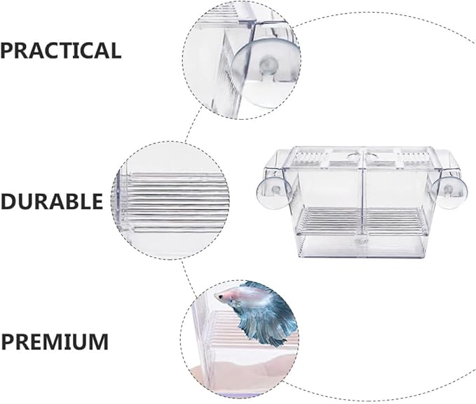 2-Layer Aquarium Fish Breeding Box 22x9.5x10cm Fry Incubation Container Fish Isolation Tank for Guppy and Betta Fry Hatchery