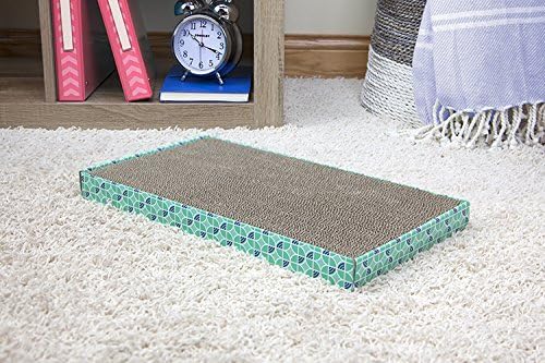 Kitty City Cat Scratcher– 2-Pack Durable Corrugated Cardboard Scratch Pads with Catnip – Double-Sided for Longer Use, Cat Claw Maintenance & Furniture Protection - Size: 10" x 18"