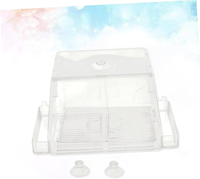 SUPVOX Transparent Acrylic Fish Tank Breeding Box Multifunctional Isolation Incubator for Betta Guppies and Fish with Convenient Suction Fixing