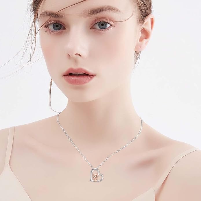 KZX Cat/Dog/Phoenix/Eagle/Whale/Shark/Puffin/Starfish/Chicken/Butterfly/Owl/Bee/Frog/Seahorse Necklace Sterling Silver Animal Pendant Jewelry Gift for Women