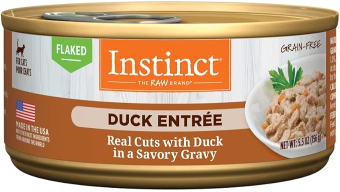 Instinct Flaked Entrée Wet Canned Cat Food - Duck, 5.5 Ounce (Pack of 12)