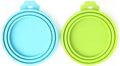 Comtim Pet Food Can Cover Silicone Can Lids for Dog and Cat Food(Universal Size,One fit 3 Standard Size Food Cans),Blue and Green