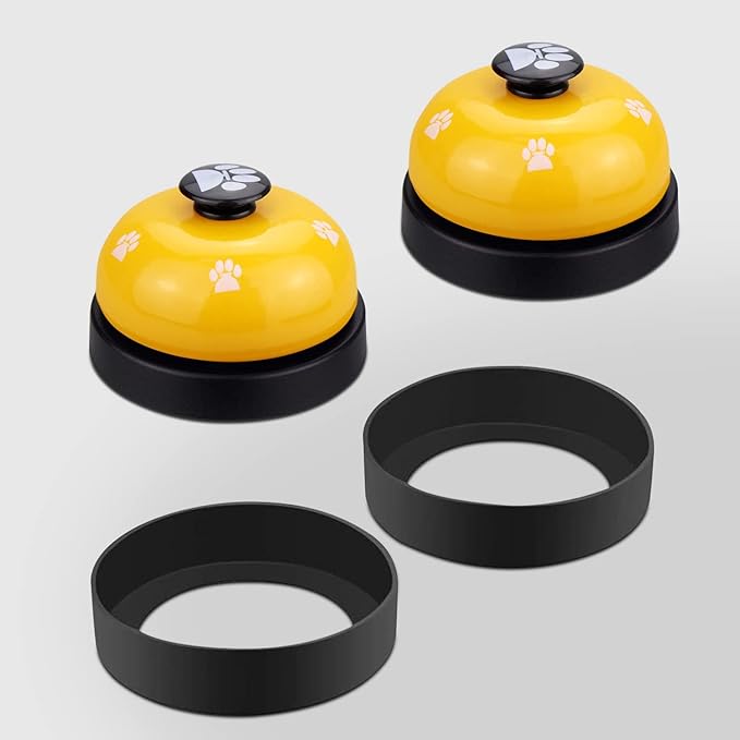 Comsmart Pet Training Bell, Set of 2 Dog Puppy Pet Potty Training Bells, Dog Cat Door Bell Tell Bell with Non-Skid Rubber Base