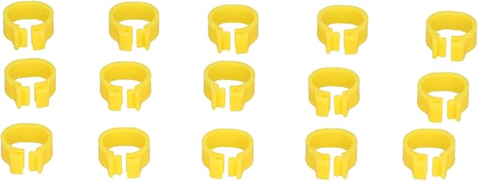 Fydun 100PCS S Leg Rings, 8mm Pigeons Identification Poultry Plastic Bird Foot Clip Pool Vacuum Hoses Bands No Words SuppliesOrange Health Supplies Band for Identify Orange (Yellow)