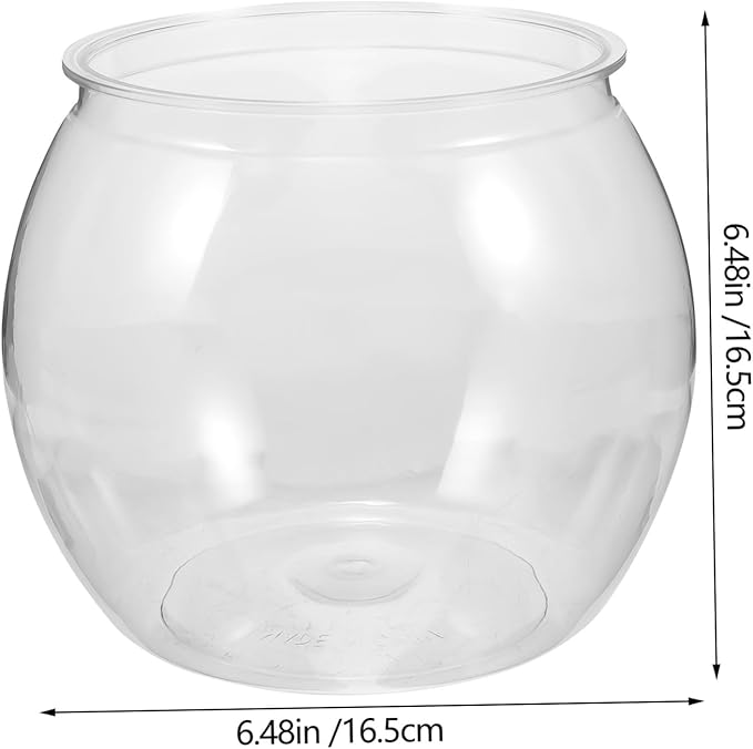 BESPORTBLE Transparent Plastic Fish Bowl Fall-Resistant Tabletop Aquarium for Betta Plants for Home Office Decor Wedding Party Use Eye-catching Design