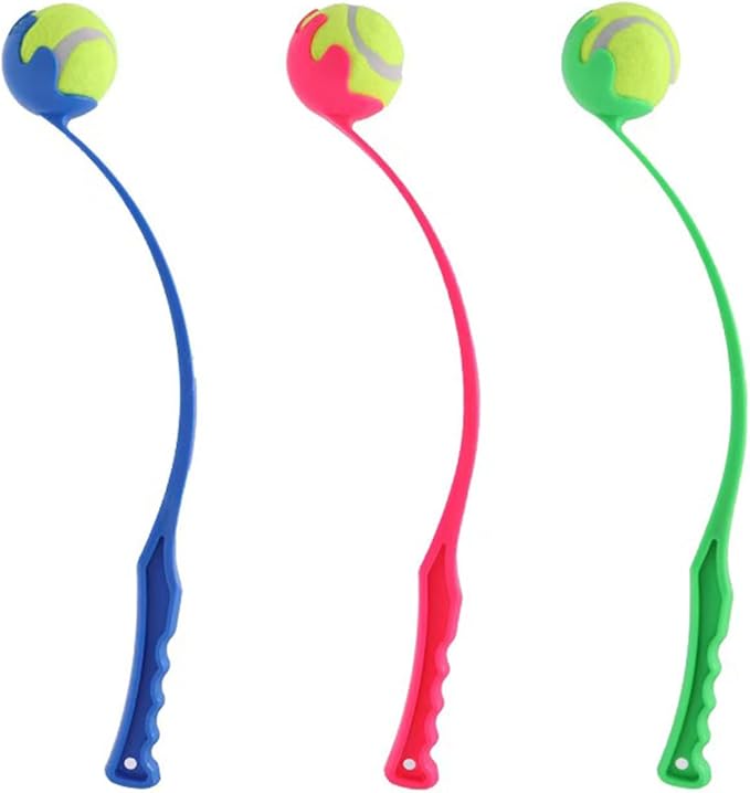 3 PCS Pets Dog Ball Launcher Set with Balls and Launcher, Ergonomic Tennis Ball Thrower for Dogs, Pet Supply