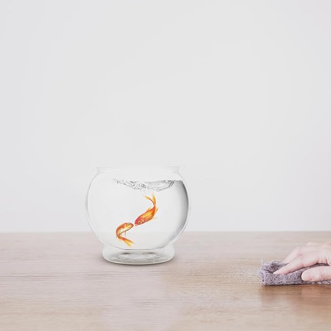 Desktop Fish Tank Clear Plastic Fish Bowl Small Household Tank 5.90X5.90X5.11In Office Desk Aquarium Decor