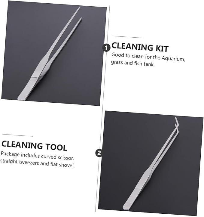 1Set Fish Tank Cleaning Kit Durable Cleaning Tools for Aquariums Includes Tweezers Spatula and Scissors Essential Cleaning Tools for Water Grass