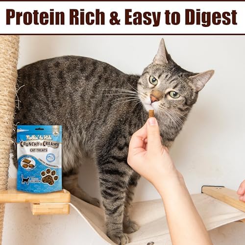 Fieldcrest Farms Nothin’ to Hide Collagen Cat Treats – Crunchy & Creamy Cat Snacks, High-Protein Healthy Treats for Skin, Coat & Joint Support, Tuna Flavor, 3 oz.