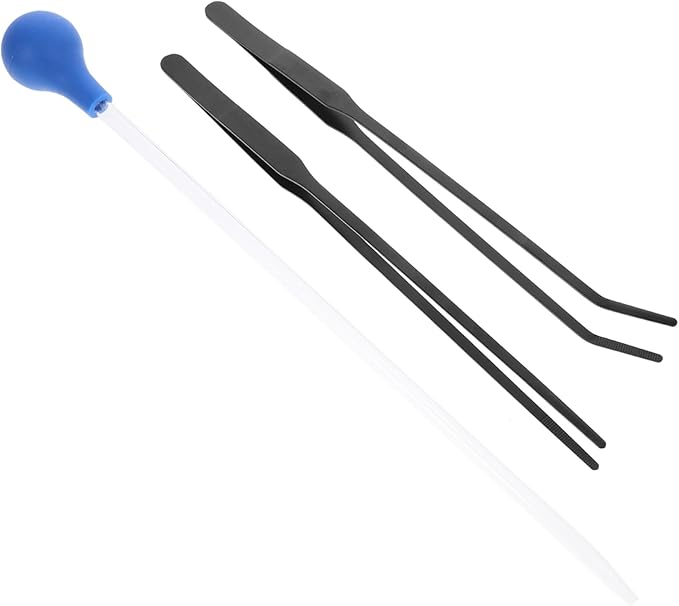 Mipcase 2sets Coral Aquatic Tweezers Clip for Fish Tank Cleaning and Feeding Aquarium Tools Pipette Dropper for Aquatic Waste Removal and