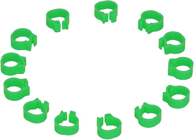 Fydun 100PCS S Leg Rings, 8mm Pigeons Identification Poultry Plastic Bird Foot Clip Pool Vacuum Hoses Bands No Words SuppliesOrange Health Supplies Band for Identify Orange (Green)