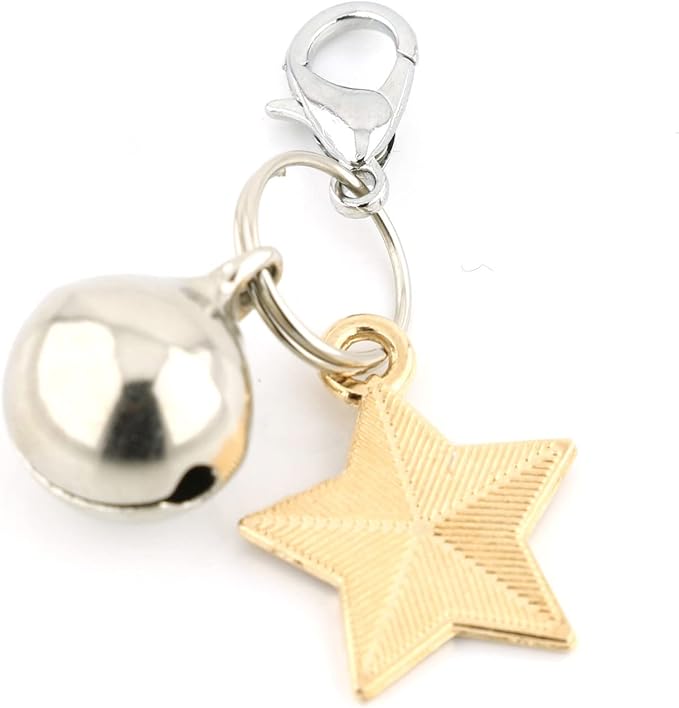 Oasis Plus American USA Flag Star Pet Collar Charm Pendant with Bell for Small Dog Kitty Cat