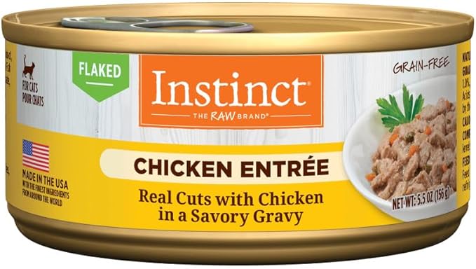 Instinct Flaked Entrée Wet Canned Cat Food - Chicken, 5.5 Ounce (Pack of 12)