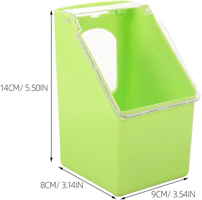 FRCOLOR 4pcs Hanging Pigeon Feeder Bird Cage Feeder with Lid Green Single Hole Bird Food Dispenser for Feeding and Watering Supplies