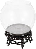 DECHOUS Round Fish Bowl with Stand, 2 Gallon Fish Tank Decor Tabletop Small Fish Bowl Hydroponic Vase Planter Aquarium Desktop Fish Tank for Betta Fish/Goldfish, Plastic Material