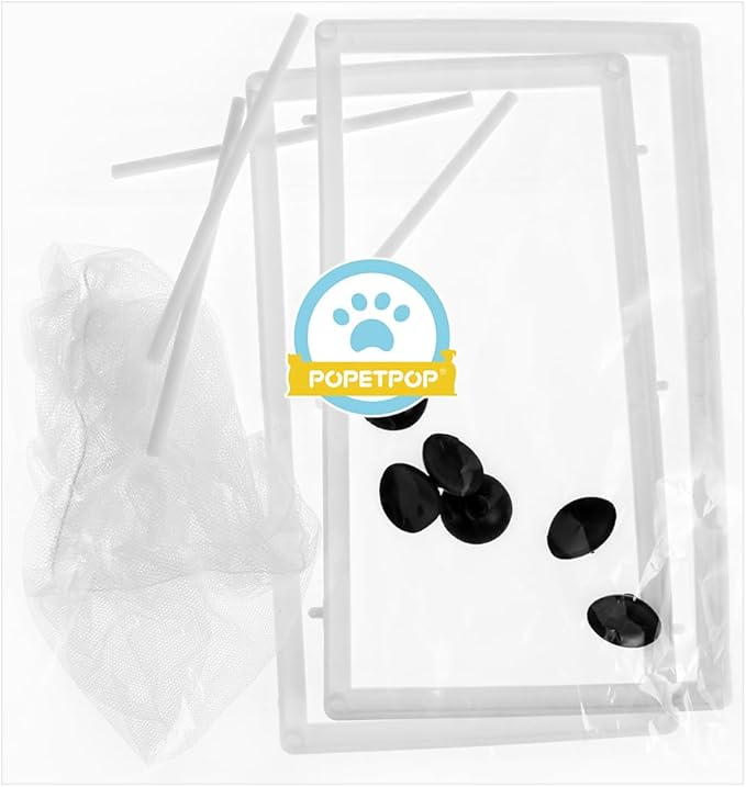 POPETPOP Small Fish Tank Fish Tank Net - Big Size Fish Hatchery Box Separation Net - Fry Hatchery Incubator Mesh with Suction Cup for Aquarium Hermit Crab Cage