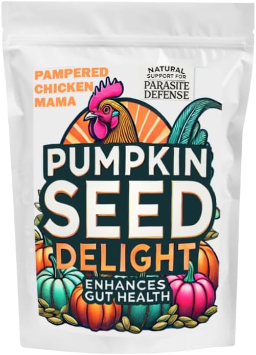 Pampered Chicken Mama Pumpkin Seed Delight Backyard Chicken Supplement Scratch Treat Feed, Supplies, & Poultry Vitamins with Herbs for Healthy Hens (2 pounds)