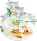 Aquarium Goldfish Bowl Fish Tank Goldfish Flowing Water Ornament Glass Mini Desktop Home Living Room Aquarium Starter Kits Fish Tank Decorations (Color : C)
