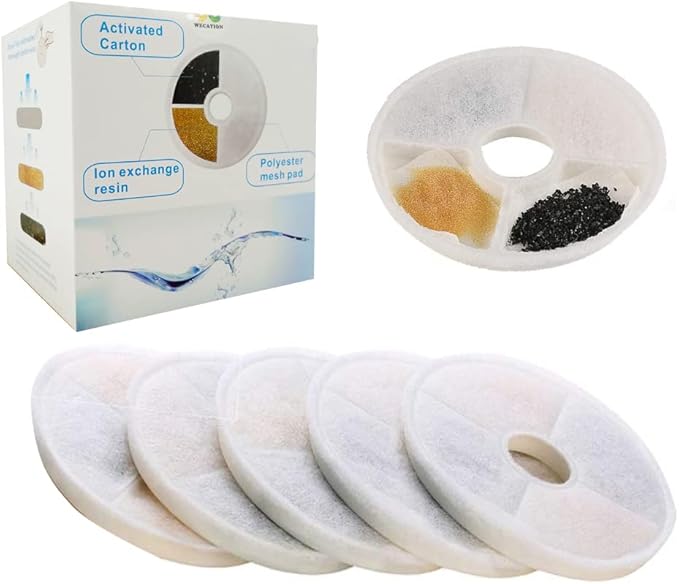 Pack 8 of WECATION Cat Water Fountain Filter for Catit, Catit Fountain, Flower Fountain, Senses 2.0 Fountain