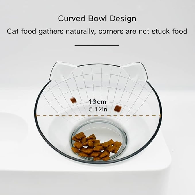 Marchul Double Elevated Dog Cat Bowl, Pets Water and Food Bowl Set, 15° Raised Tilted Dishes Indoor for Kitten, Puppies, Small or Medium Size Dogs Cats