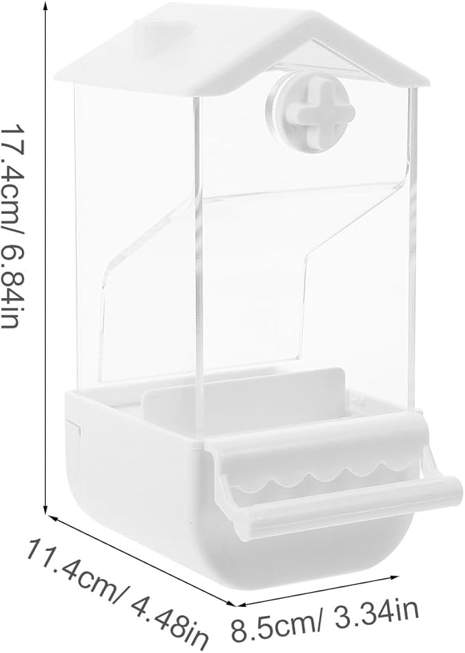 DOITOOL Large No Spill Automatic Parrot Feeder Plastic Bird Food Dispenser with Small Slot for Parakeet Cage Feeding and Watering Supplies