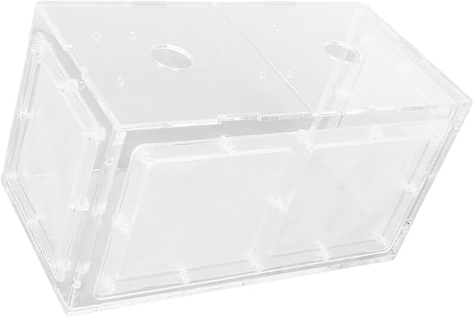 Fish Breeding Isolation Box | Transparent Mesh Side Aquarium Incubator | Guard Small Fish/Eggs | Acrylic Lid & Adjustable Hook | for Fish Tank Hatching (20 * 10 * 11CM)