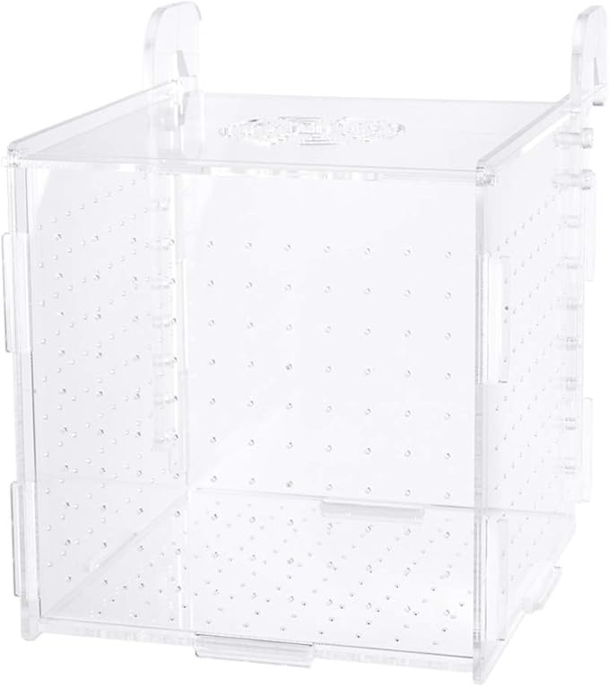 Aquarium Fish Breeding Box - Transparent Acrylic Fish Tank Hatchery Hanging Incubator for Shrimp Clownfish (Hook 151516cm)